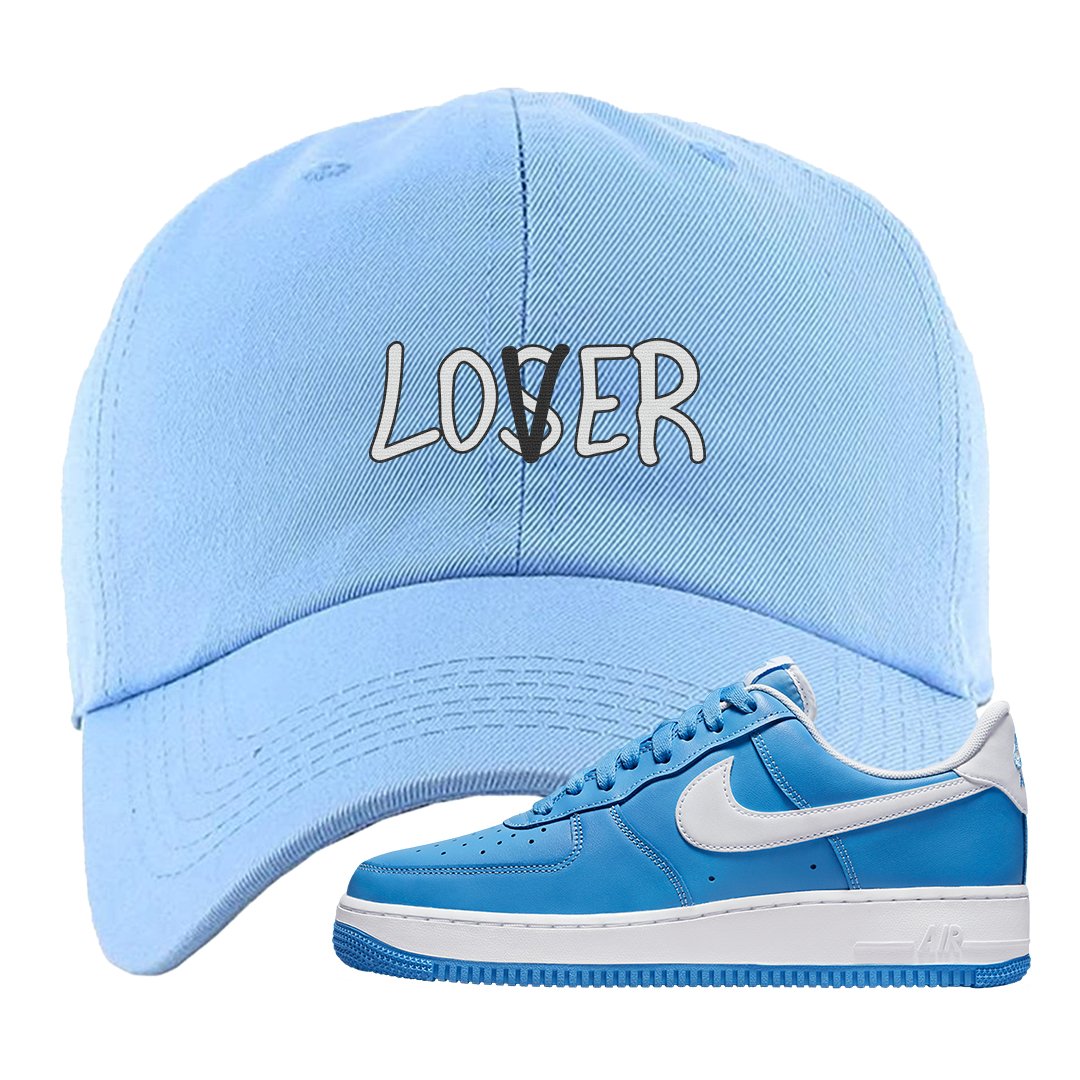 University Blue Low AF1s Dad Hat | Lover, Light Blue