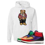 WMNS Multicolor Sneaker White Pullover Hoodie | Hoodie to match Nike 2 WMNS Multicolor Shoes | Sweater Bear