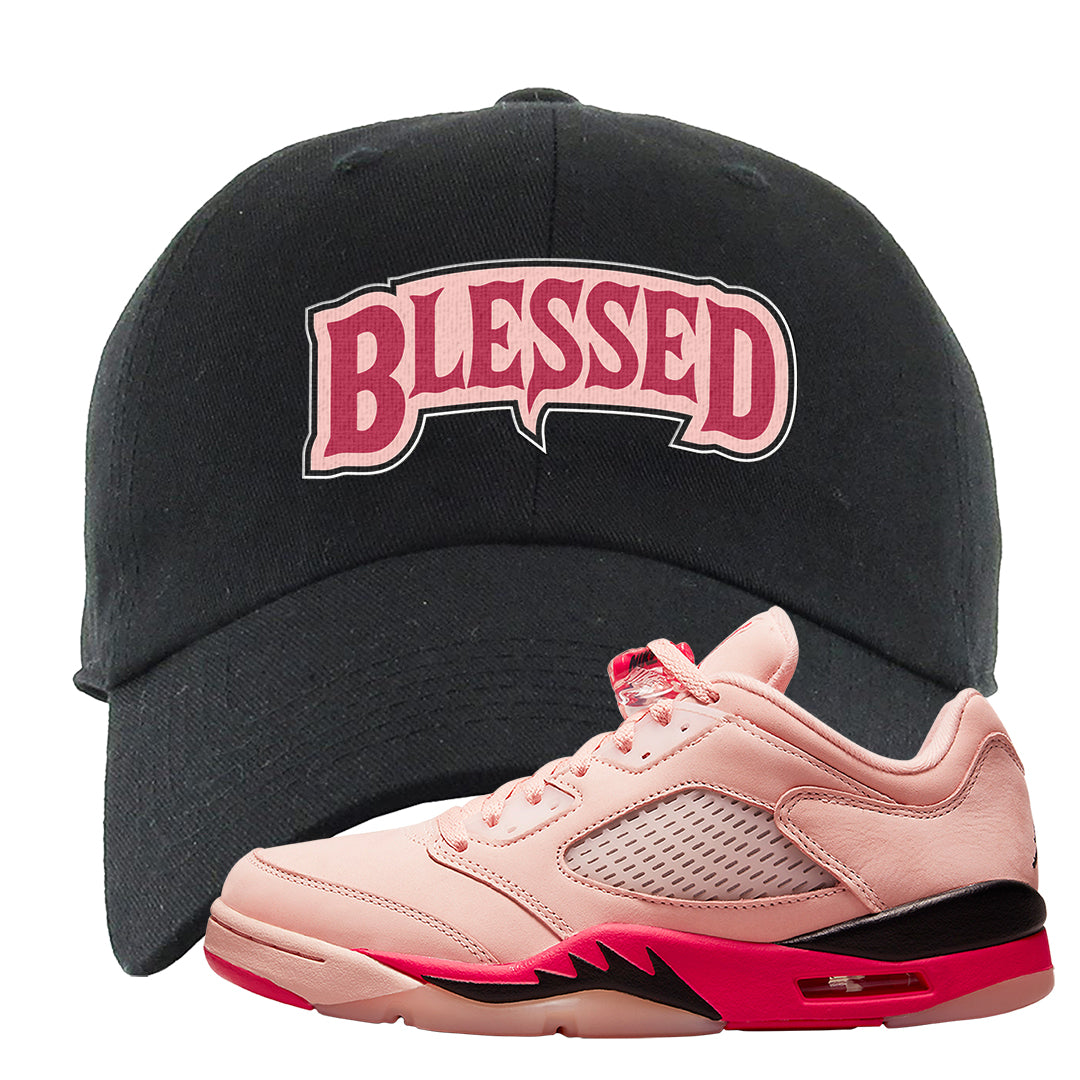 Arctic Pink Low 5s Dad Hat | Blessed Arch, Black