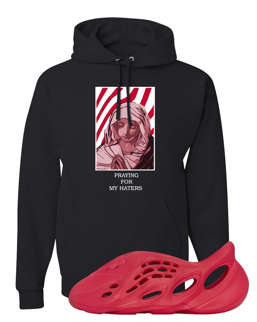 Vermillion Foam Runners Hoodie | God Told Me, Black