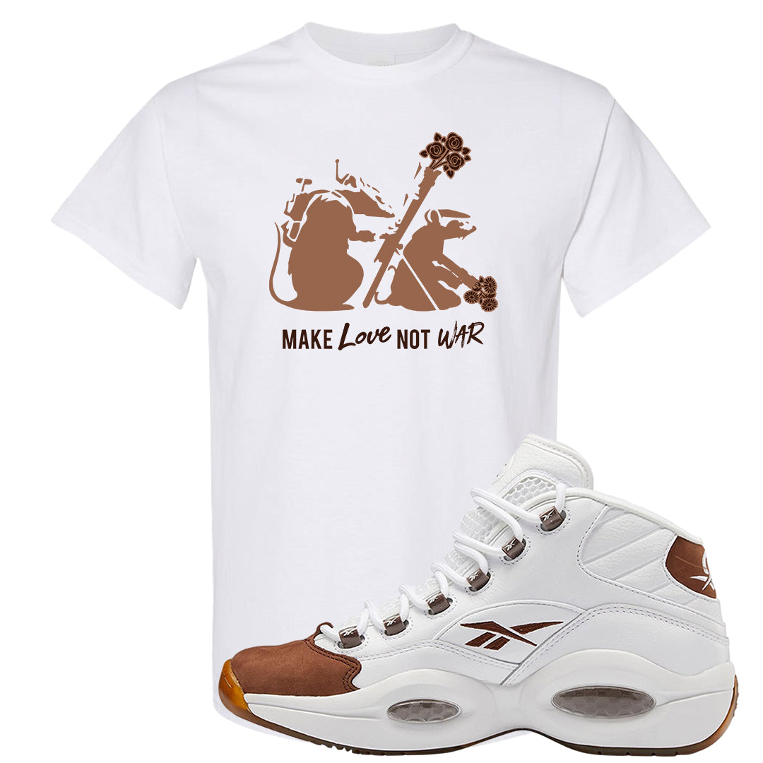 Mocha Question Mids T Shirt | Army Rats, White