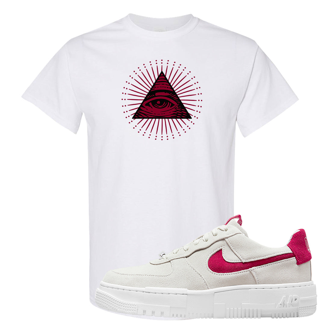 Mystic Hibiscus Pixel AF1s T Shirt | All Seeing Eye, White