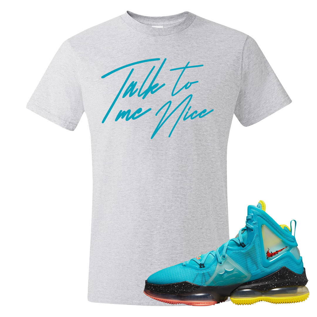 South Beach Christmas Bron 19s T Shirt | Talk To Me Nice, Ash