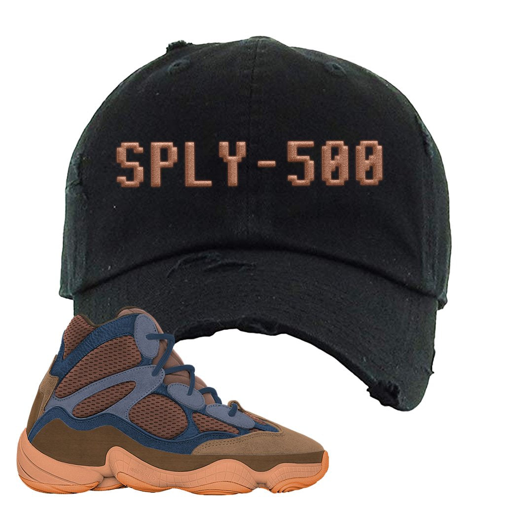 Yeezy 500 High Tactile Distressed Dad Hat | Sply-500, Black