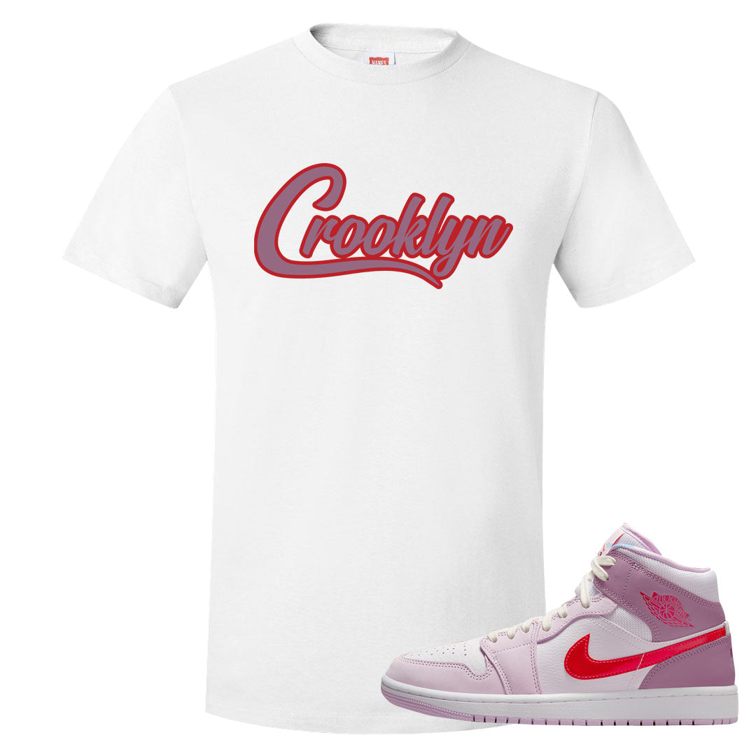 Valentine's Day Mid 1s T Shirt | Crooklyn, White