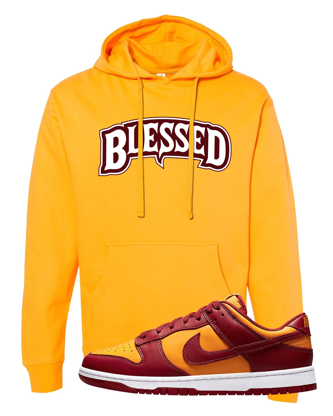Midas Gold Low Dunks Hoodie | Blessed Arch, Gold