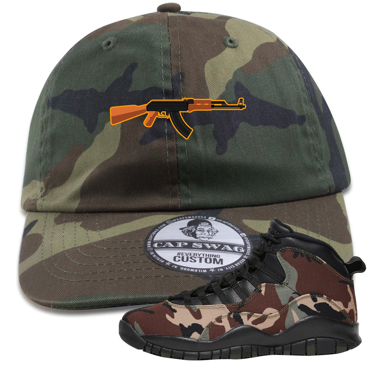 Woodland Camo 10s Dad Hat | AK47, Camouflage