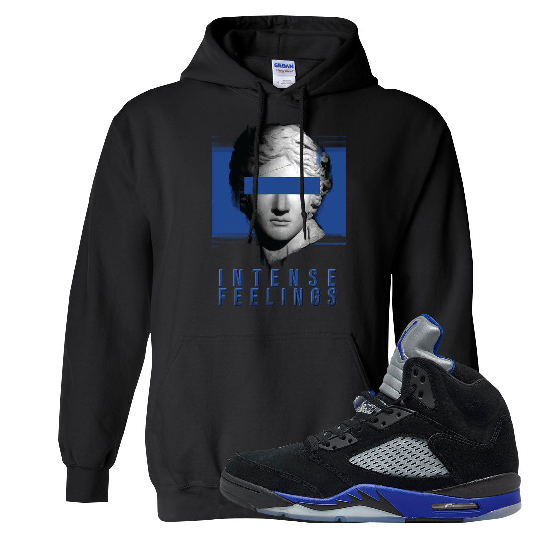 Racer Blue 5s Hoodie | Intense Feelings, Black