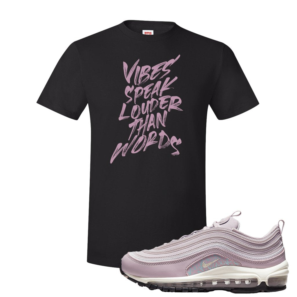 Pastel Purple 97s T Shirt | Vibes Speak Louder Than Words, Black