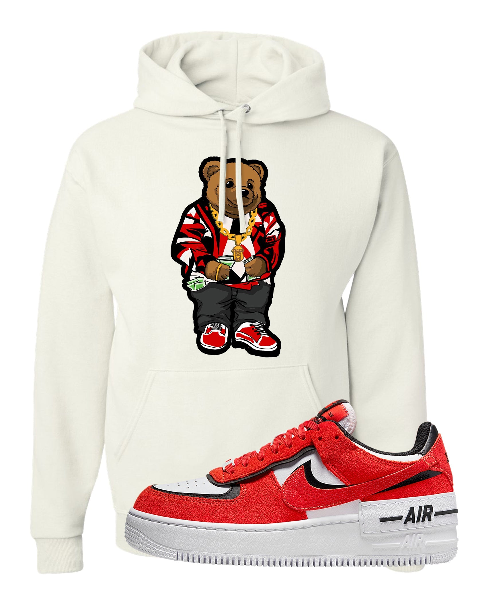 Shadow Chicago AF 1s Hoodie | Sweater Bear, White