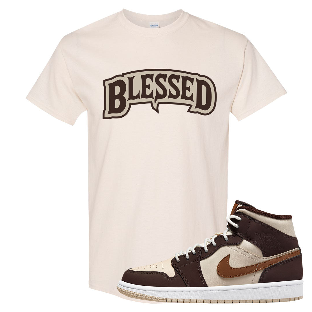 Brown Fleece Mid 1s T Shirt | Blessed Arch, Natural