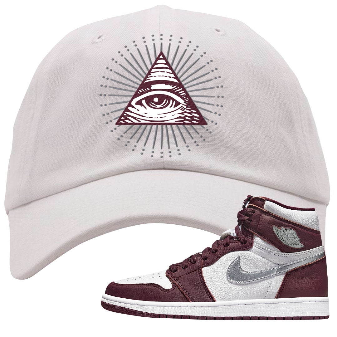 Bordeaux 1s Dad Hat | All Seeing Eye, White