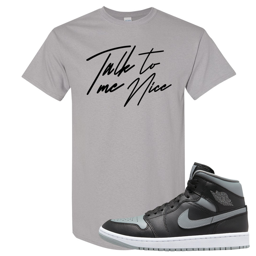 Alternate Shadow Mid 1s T Shirt | Talk To Me Nice, Gravel
