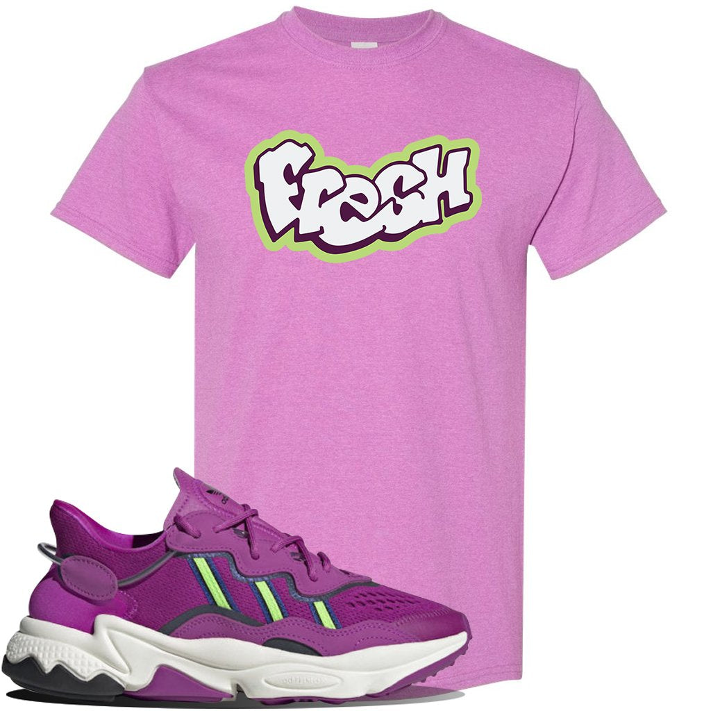 Ozweego Vivid Pink Sneaker Heather Radiant Orchid T Shirt | Tees to match Adidas Ozweego Vivid Pink Shoes | Fresh