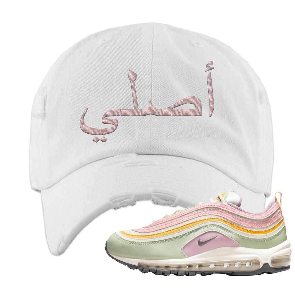 Pastel 97s Distressed Dad Hat | Original Arabic, White