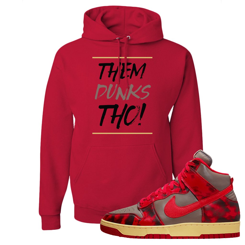 Acid Wash Red 1985 High Dunks Hoodie | Them Dunks Tho, Red