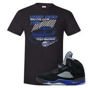 Racer Blue 5s T Shirt | Drip God Racing Club, Black