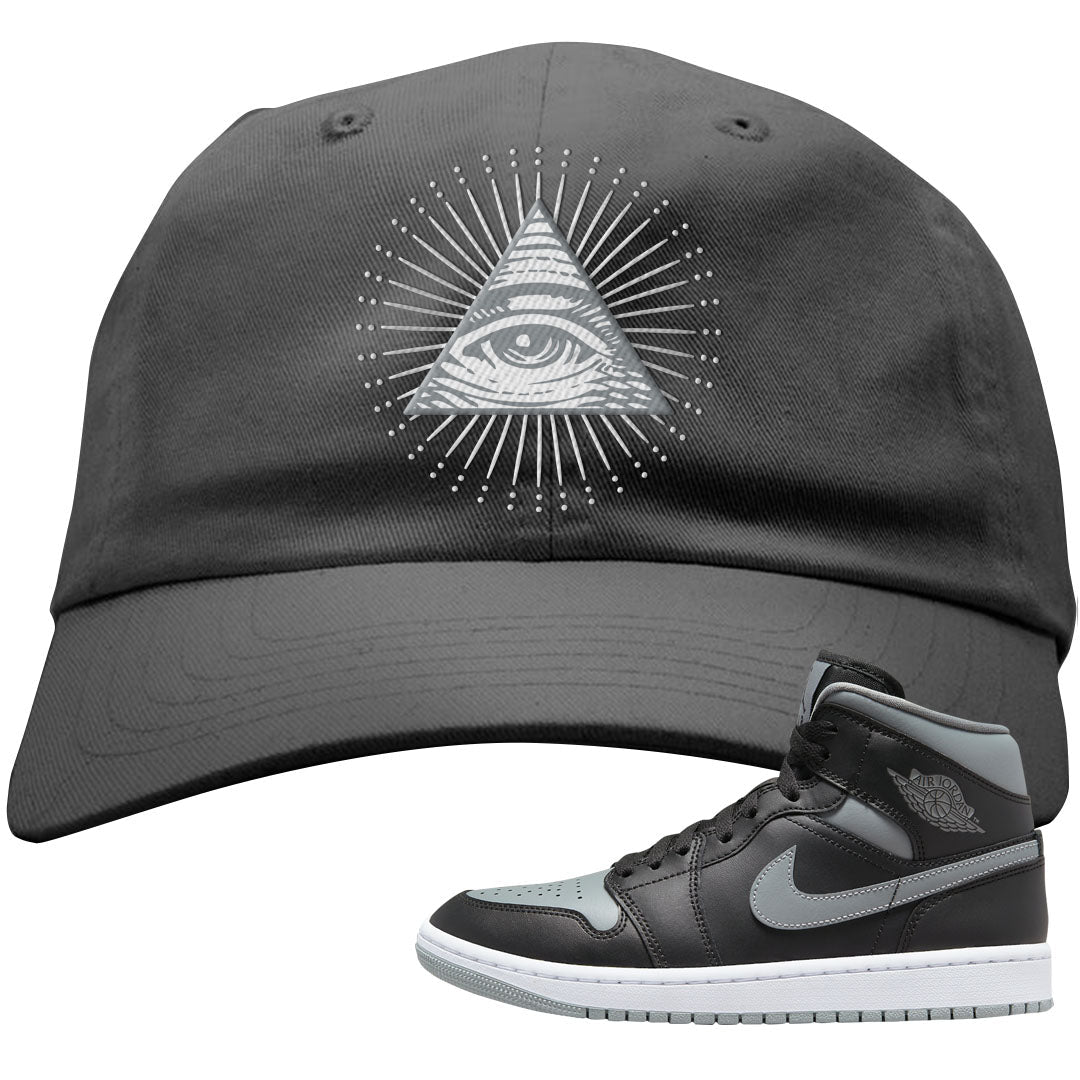 Alternate Shadow Mid 1s Dad Hat | All Seeing Eye, Dark Gray