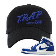 Air Jordan 1 Mid Kentucky Blue Dad Hat | Trap To Rise Above Poverty, Black