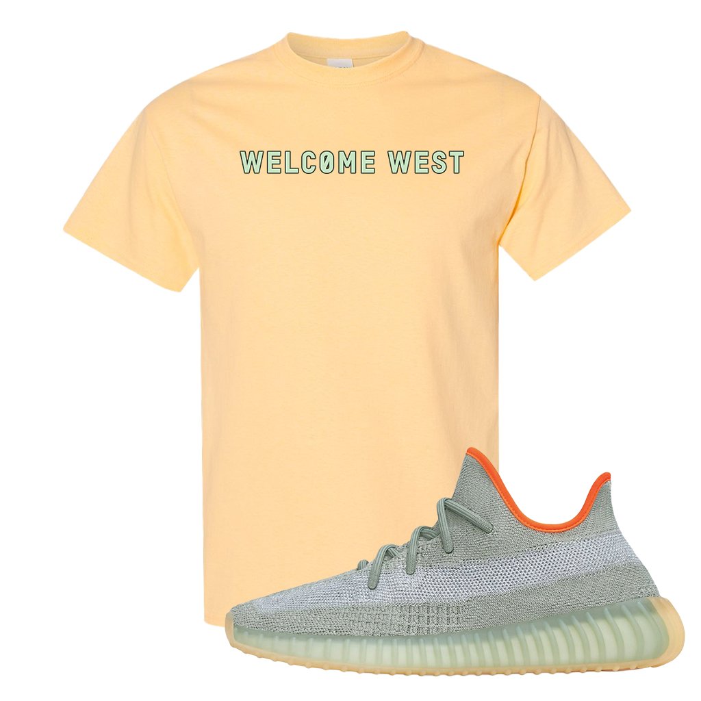 Yeezy 350 V2 Desert Sage Sneaker T Shirt |Welcome West | Yellow Haze