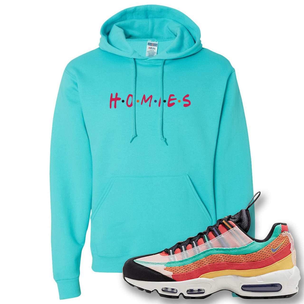 Air Max 95 Black History Month Sneaker Scuba Blue Pullover Hoodie | Hoodie to match Nike Air Max 95 Black History Month Shoes | Homies