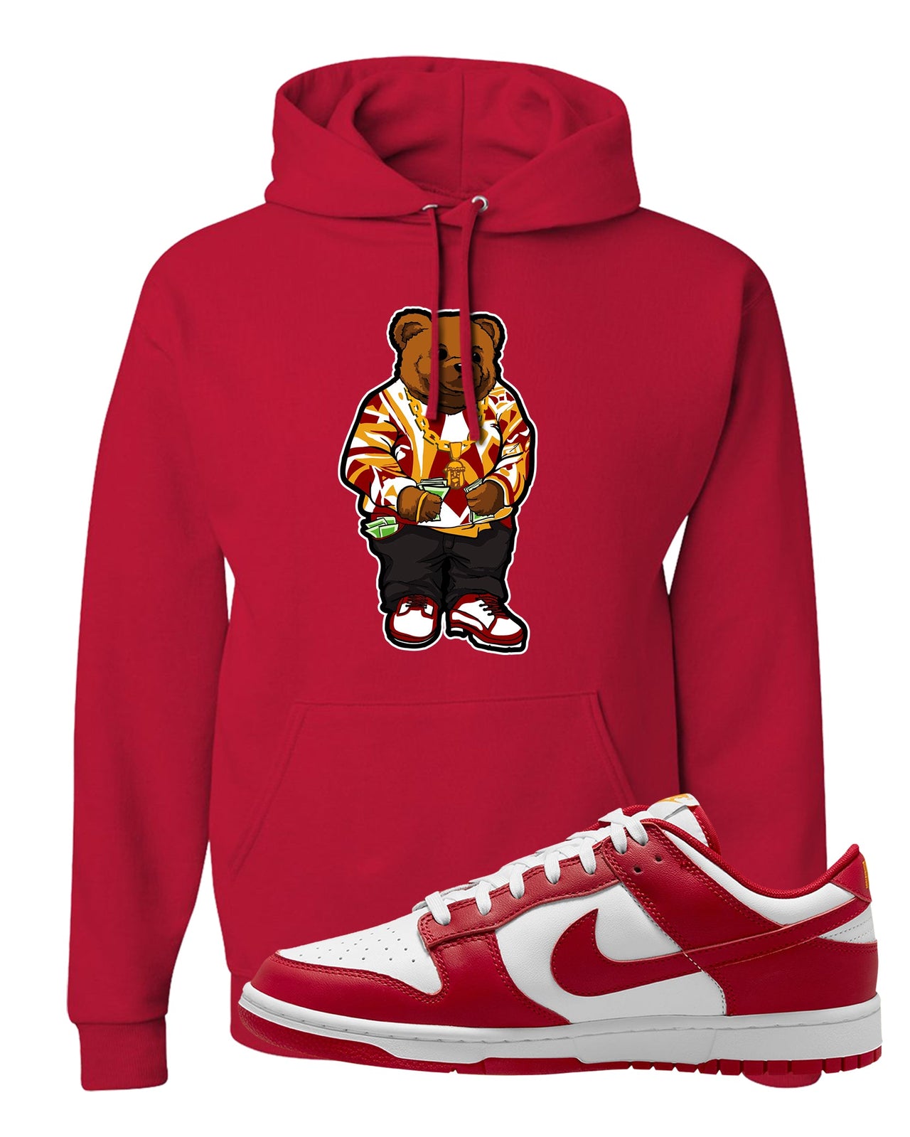 Red White Yellow Low Dunks Hoodie | Sweater Bear, Red