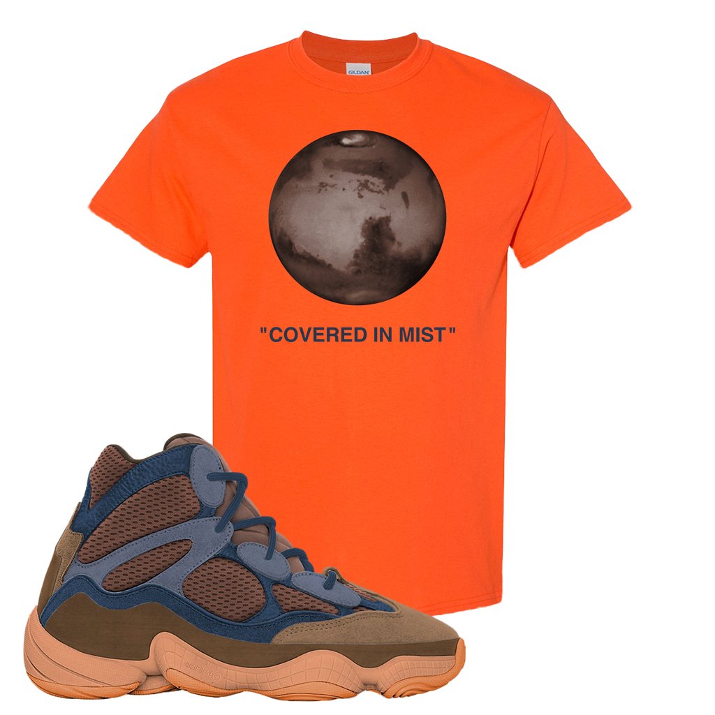 Yeezy 500 High Tactile T Shirt | Covered In Mist, Orange