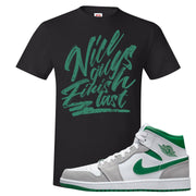 Light Smoke Pine Green Mid 1s T Shirt | Nice Guys Finish Last, Black