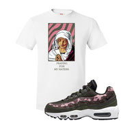 Olive Pink Camo 95s T Shirt | God Told Me, White