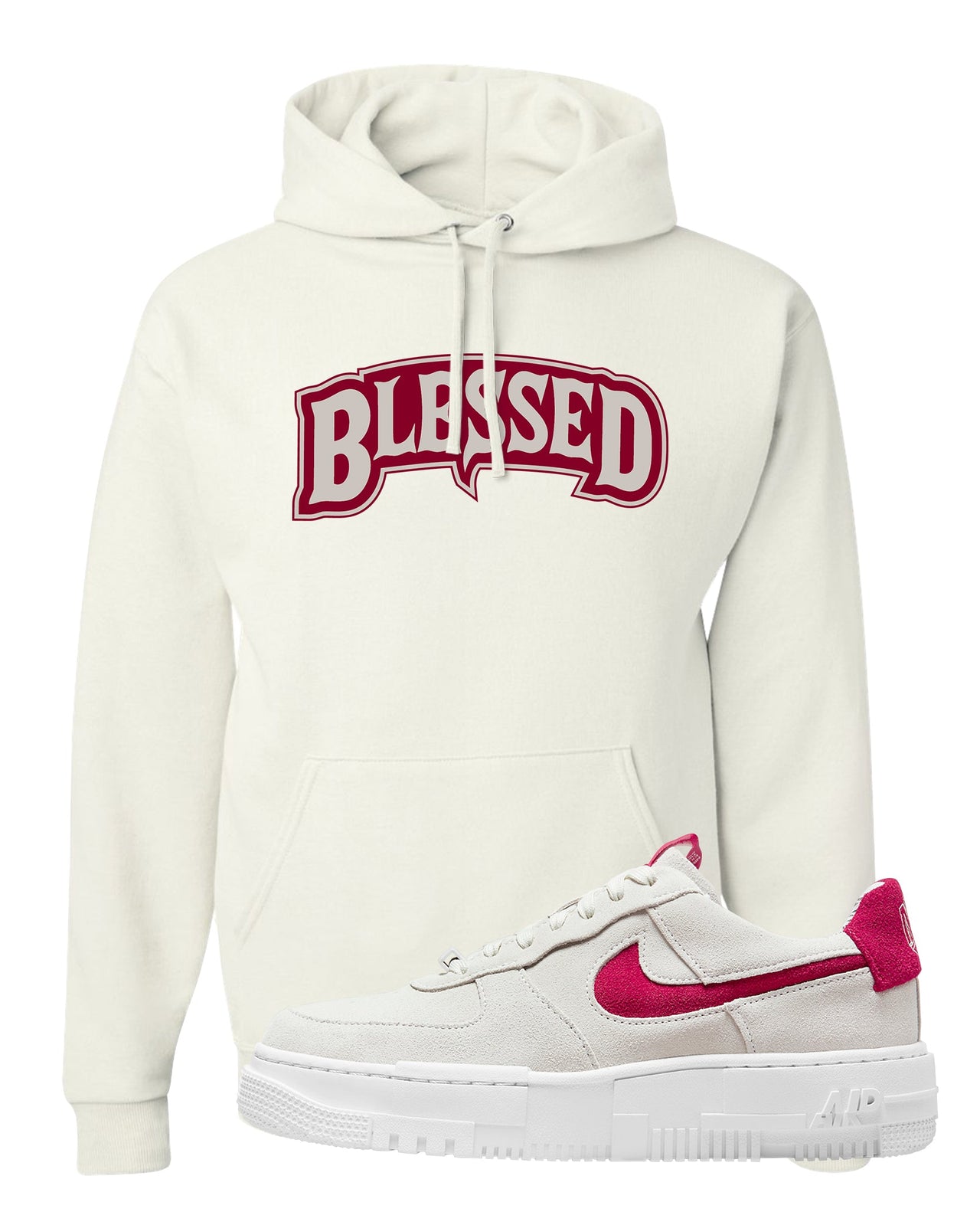 Mystic Hibiscus Pixel AF1s Hoodie | Blessed Arch, White