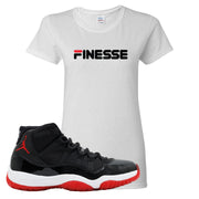 Jordan 11 Bred Finesse White Sneaker Hook Up Women's T-Shirt