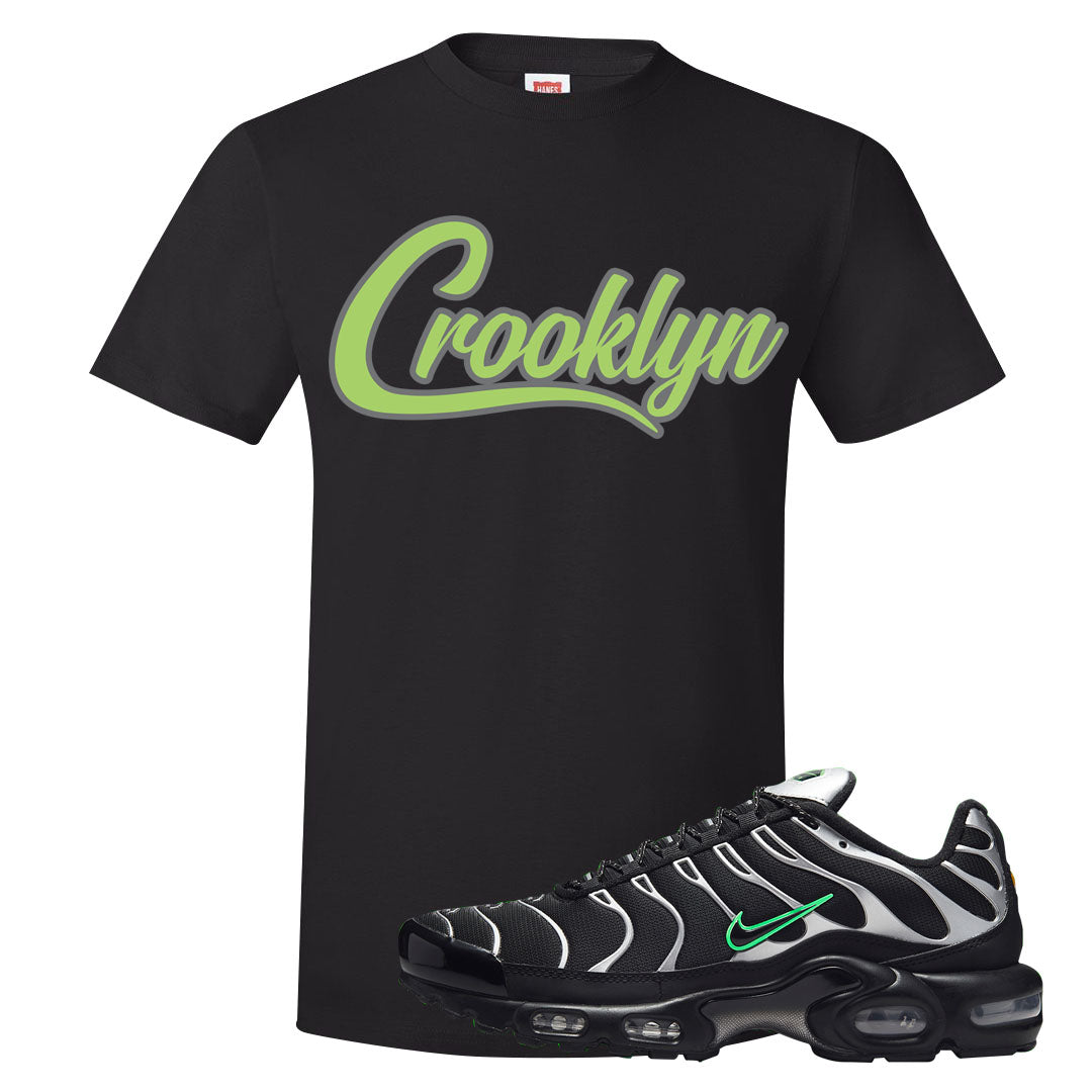 Neon Green Black Grey Pluses T Shirt | Crooklyn, Black