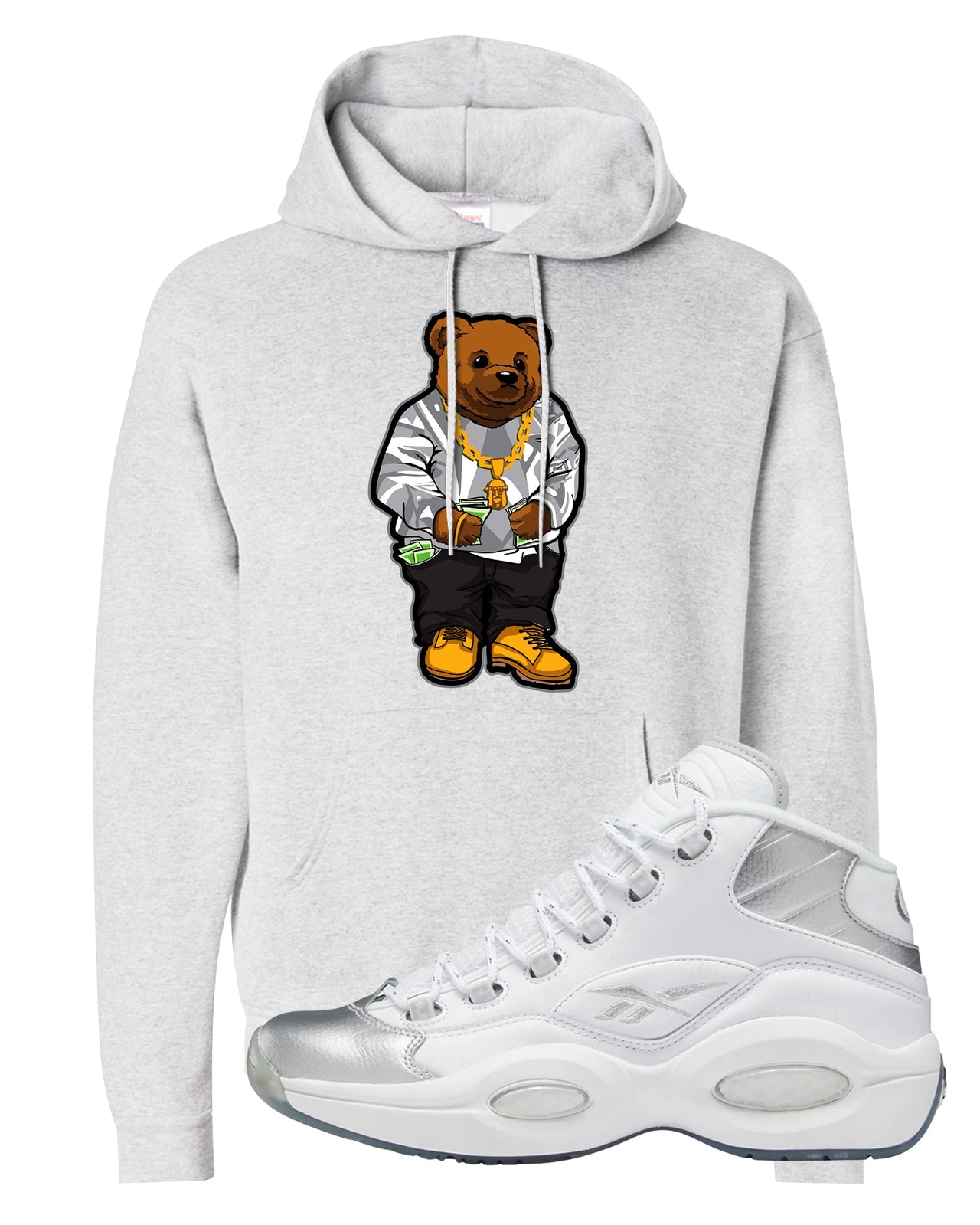 25th Anniversary Mid Questions Hoodie | Sweater Bear, Ash