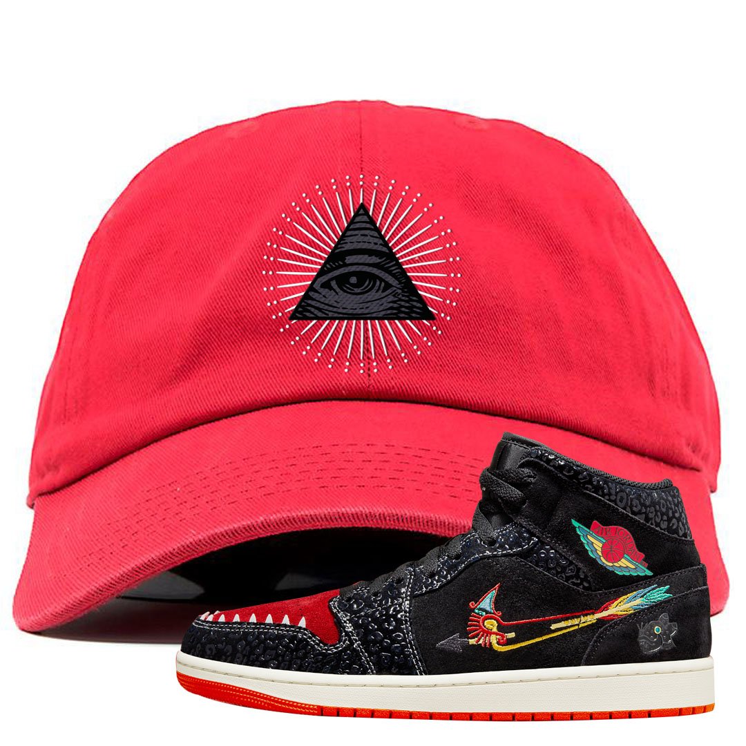 Always Familia Mid 1s Dad Hat | All Seeing Eye, Red