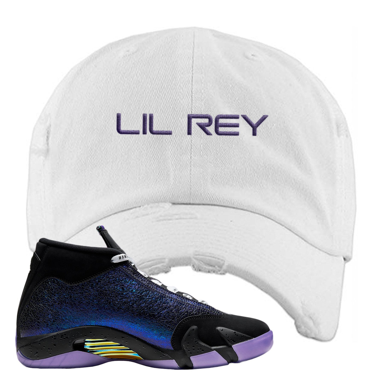 Doernbecher 14s Distressed Dad Hat | Lil Rey, White