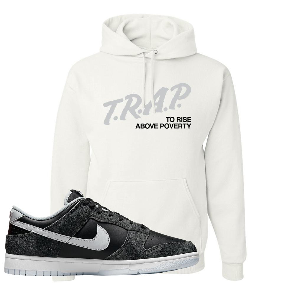 Zebra Low Dunks Hoodie | Trap To Rise Above Poverty, White