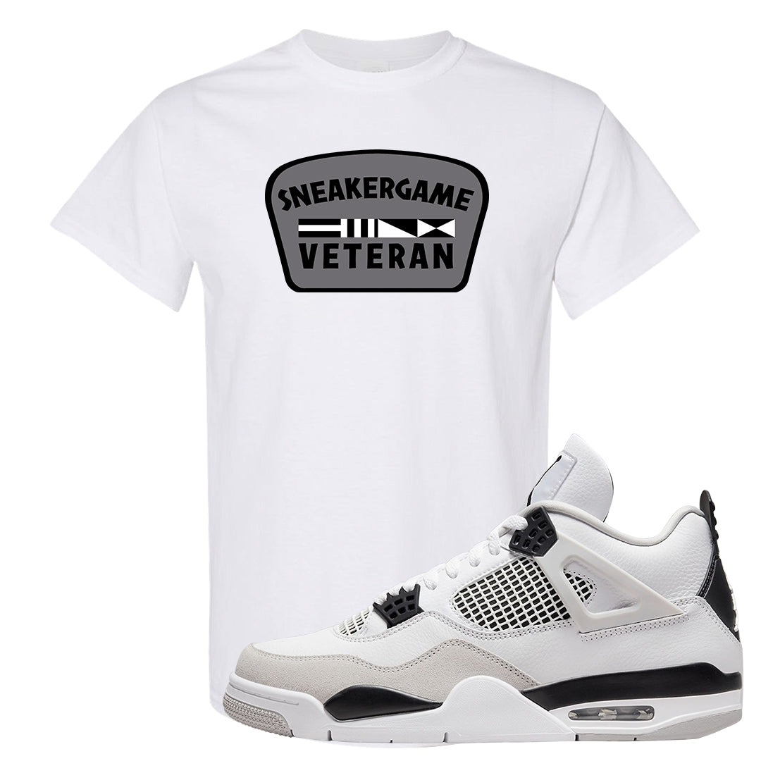 Military Black 4s T Shirt | Sneaker Game Veteran, White