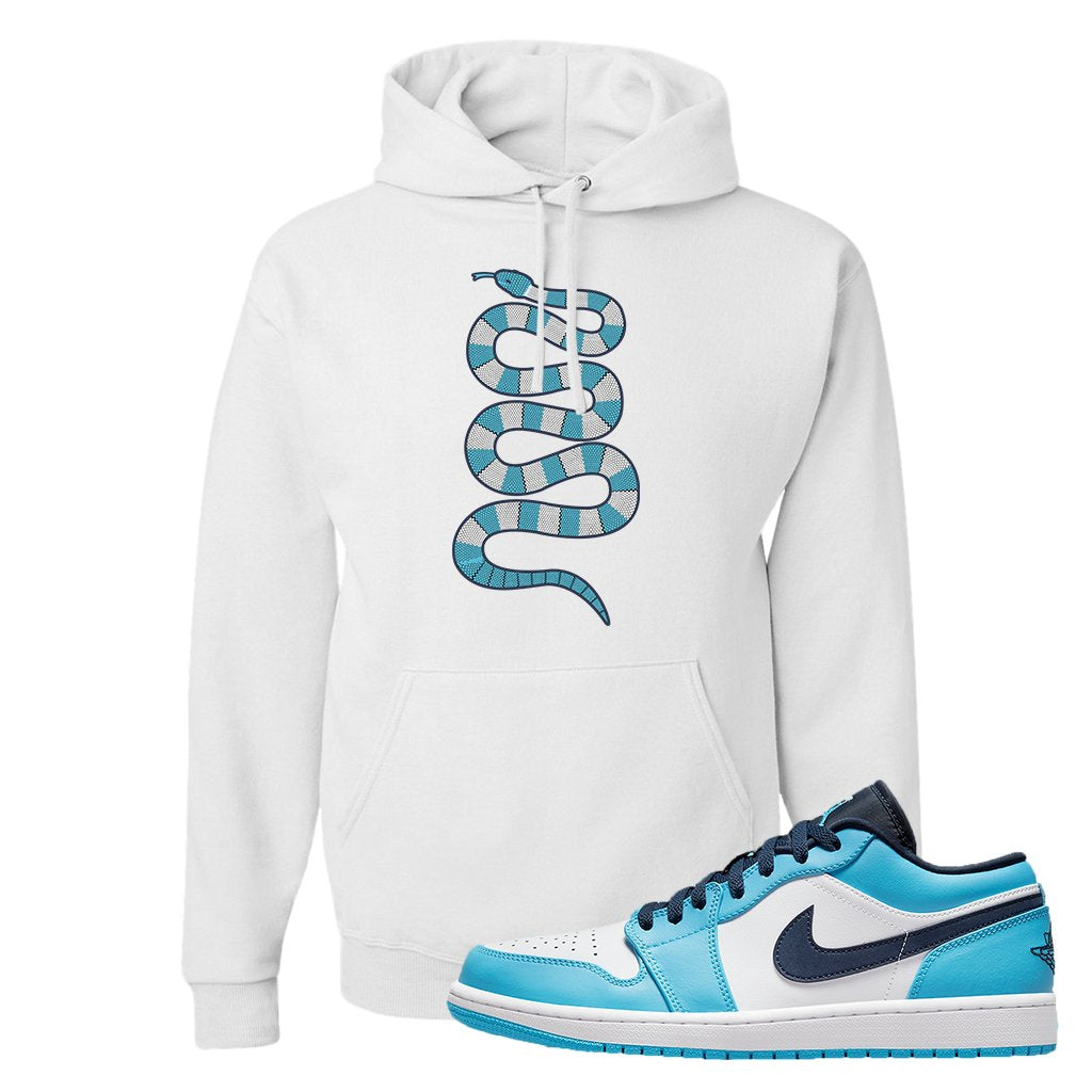 Air Jordan 1 Low UNC Hoodie | Coiled Snake, White