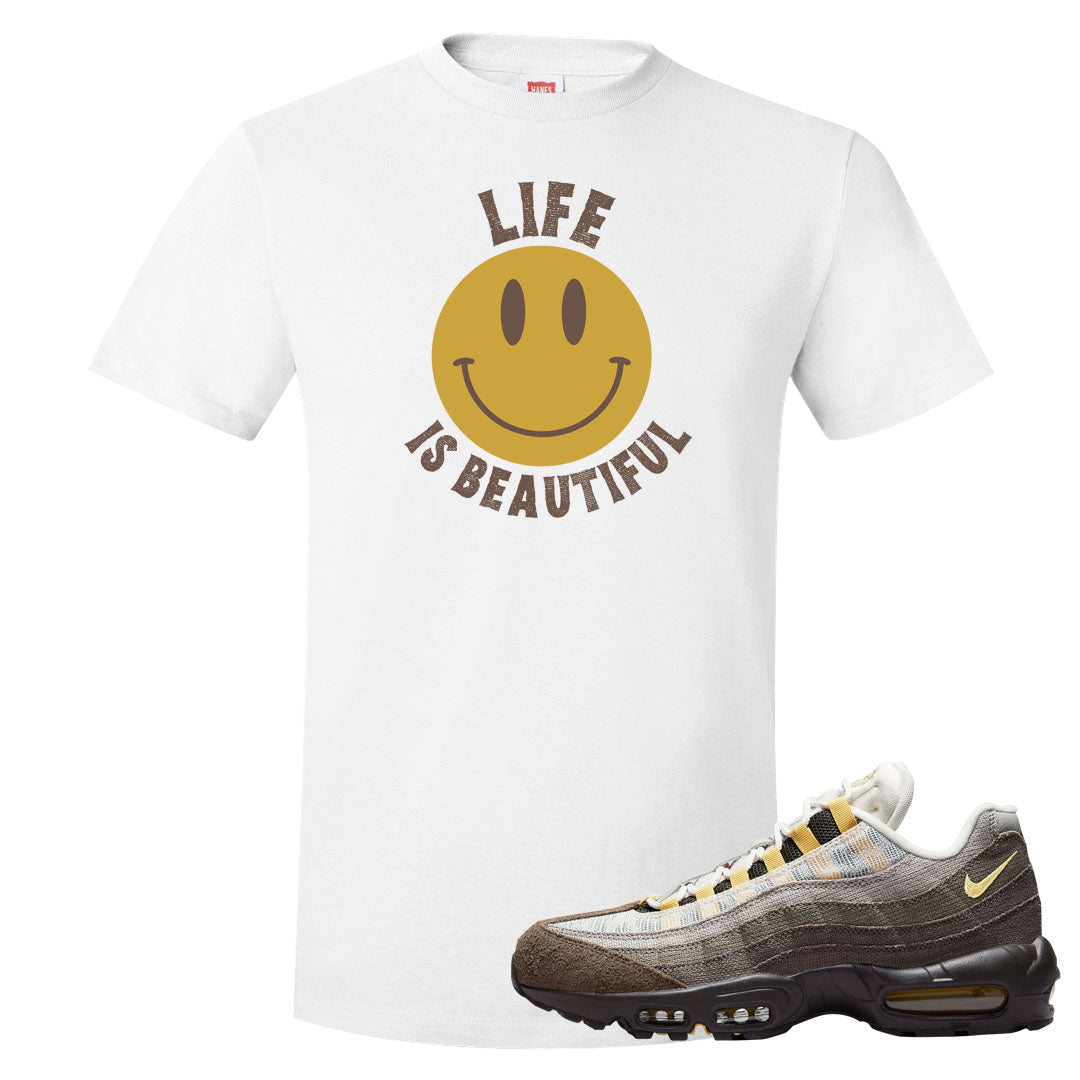 Ironstone Hemp 95s T Shirt | Smile Life Is Beautiful, White