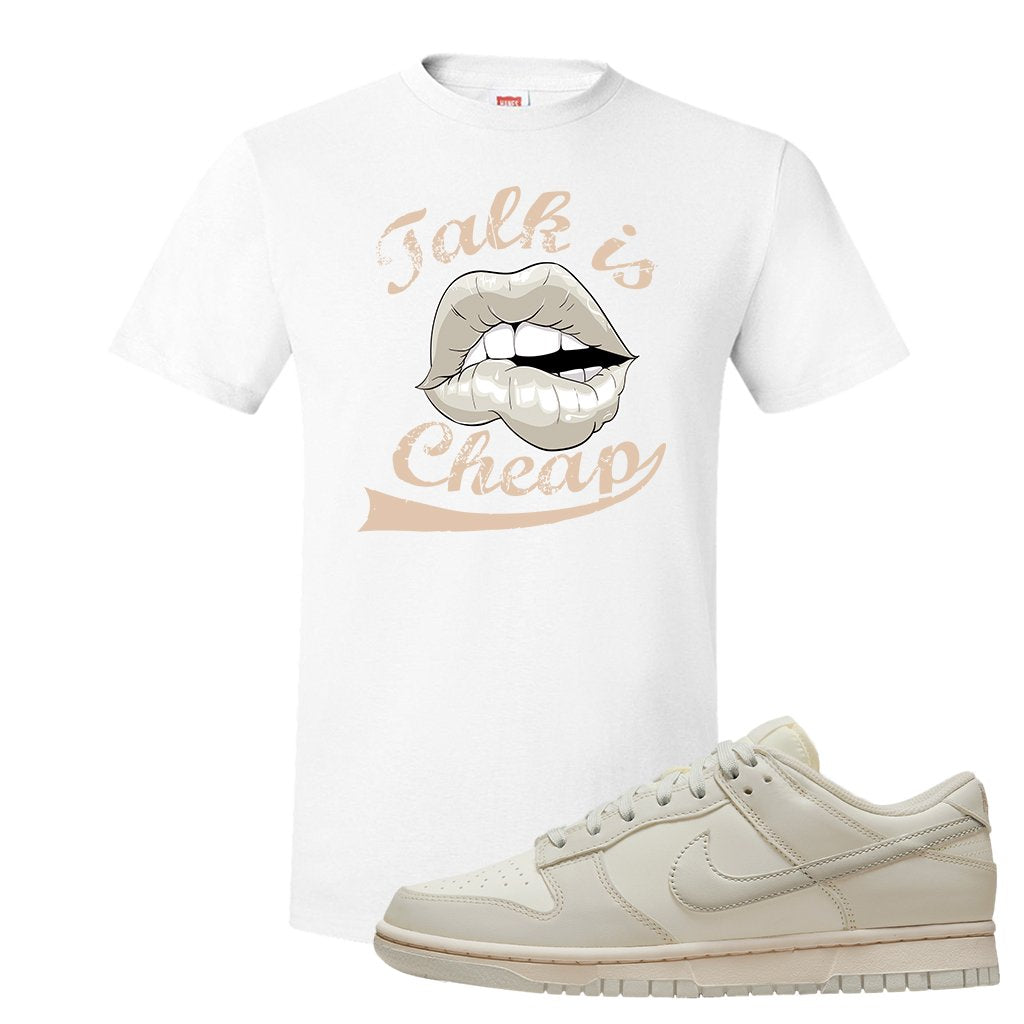 SB Dunk Low Light Bone T Shirt | Talk Is Cheap, White