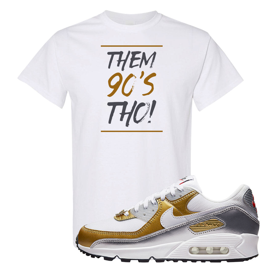 Gold Silver 90s T Shirt | Them 90's Tho, White