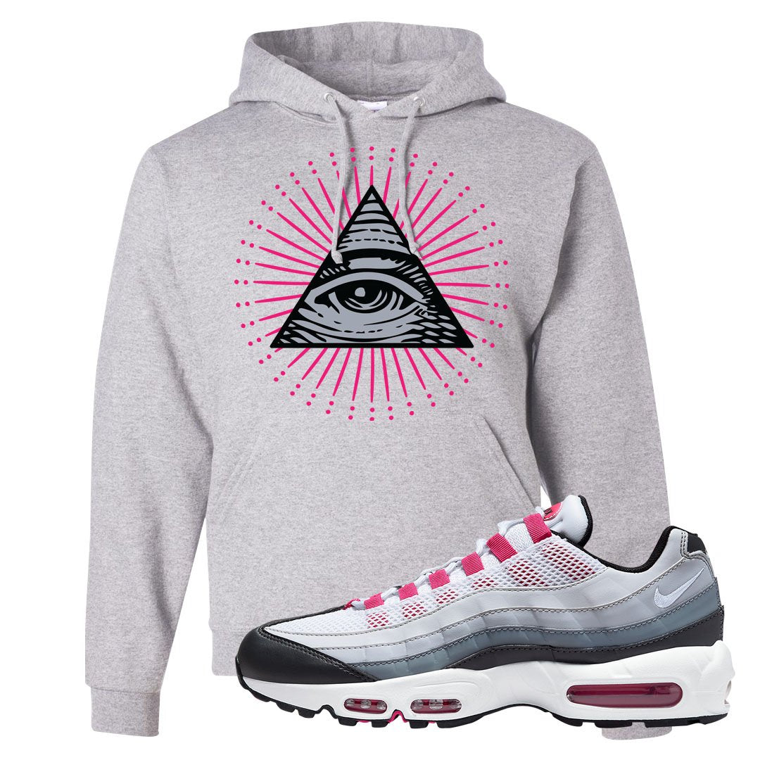 Next Nature Pink 95s Hoodie | All Seeing Eye, Ash