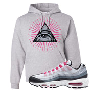 Next Nature Pink 95s Hoodie | All Seeing Eye, Ash