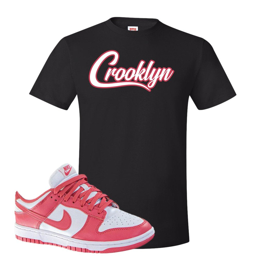 Archeo Pink Low Dunks T Shirt | Crooklyn, Black