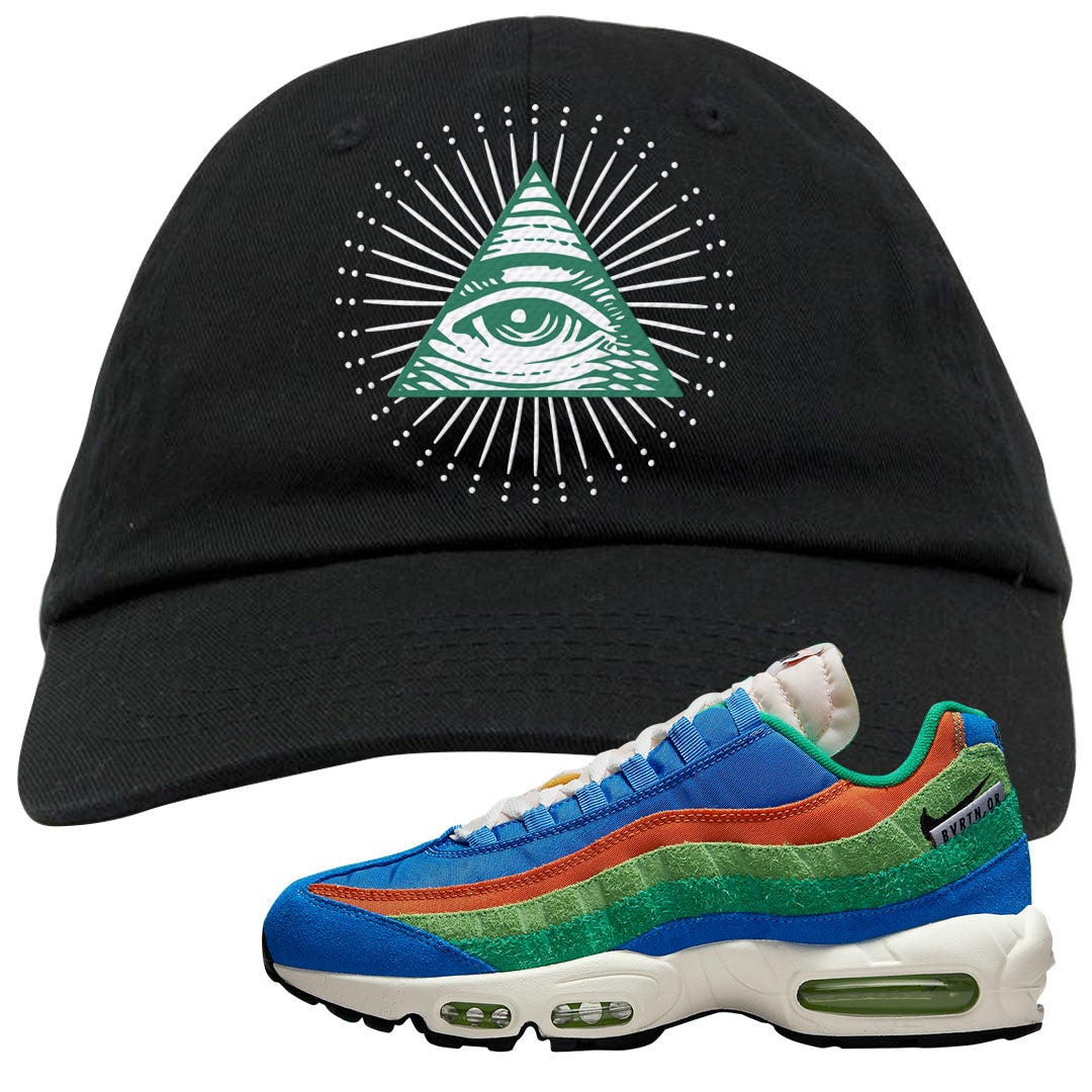 Light Blue Green AMRC 95s Dad Hat | All Seeing Eye, Black