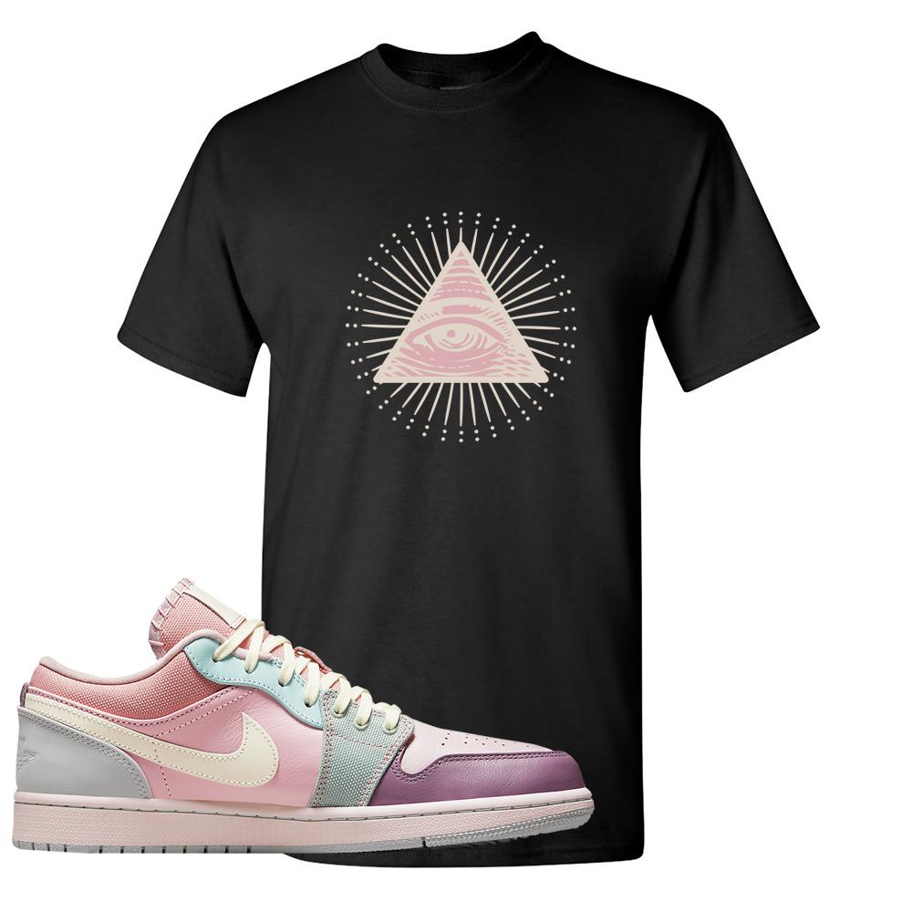 Air Jordan 1 Low Pastel T Shirt | All Seeing Eye, Black