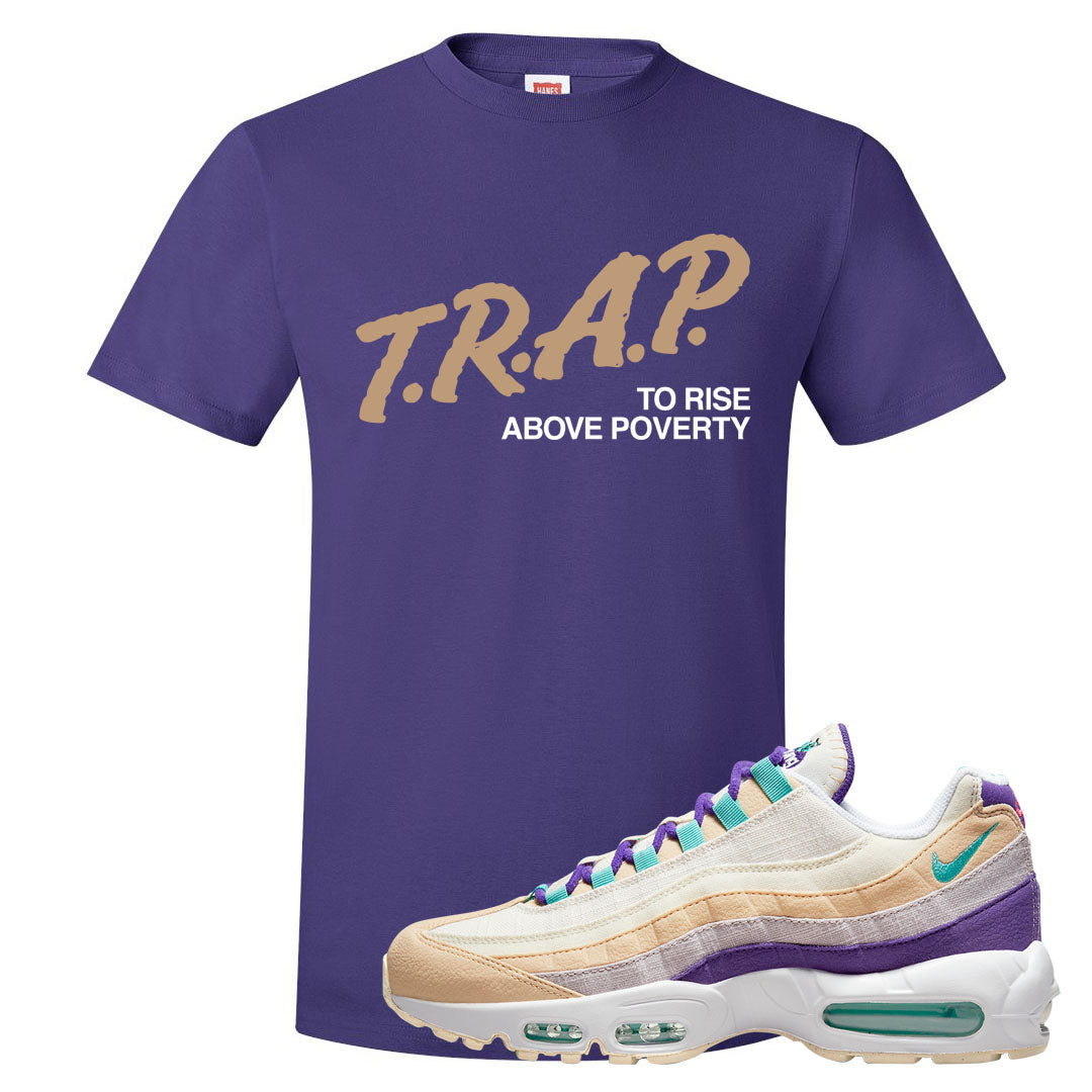 Sprung Natural Purple 95s T Shirt | Trap To Rise Above Poverty, Purple
