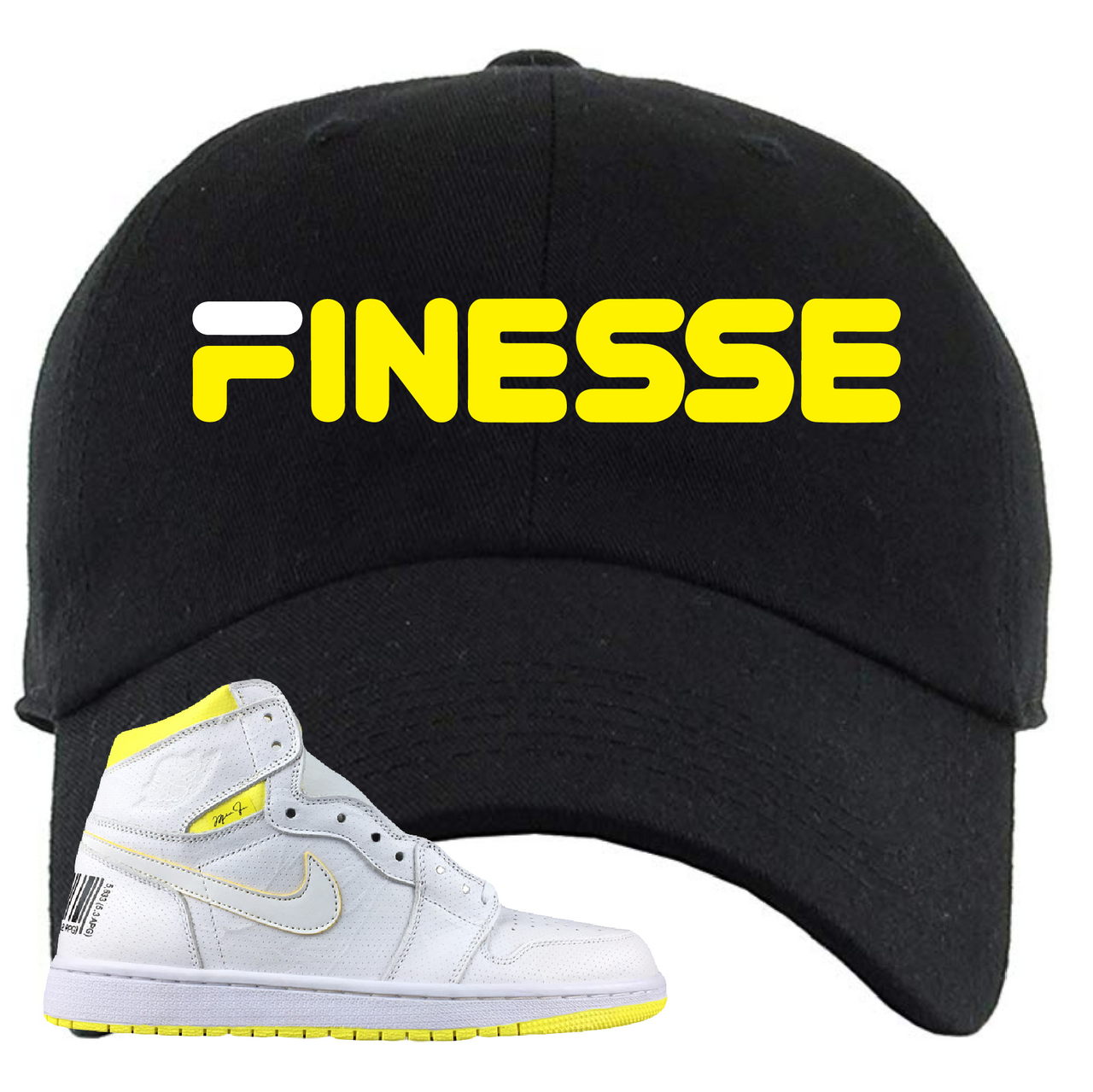 Jordan 1 First Class Flight Finesse Sneaker Matching Black Dad Hat