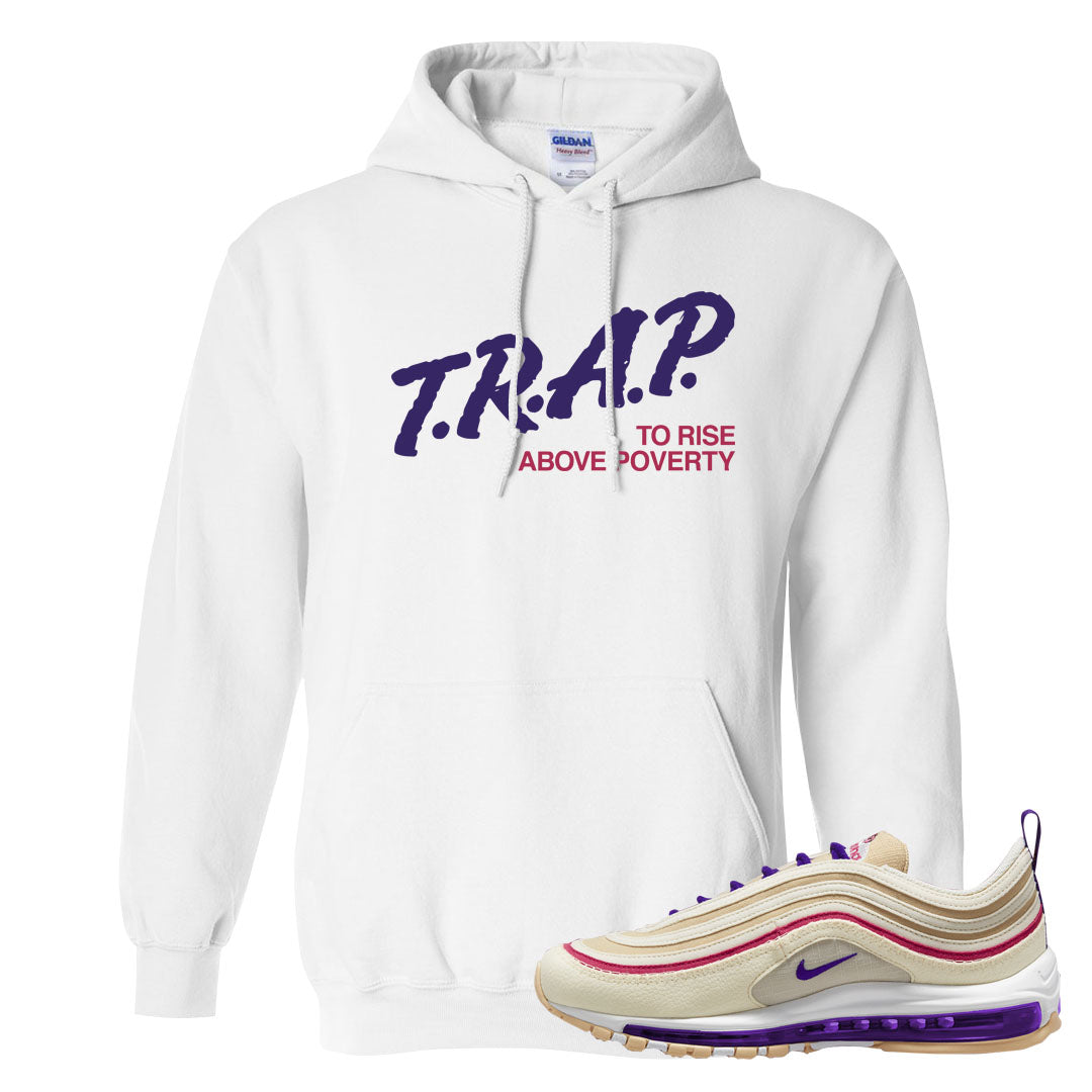 Sprung Sail 97s Hoodie | Trap To Rise Above Poverty, White