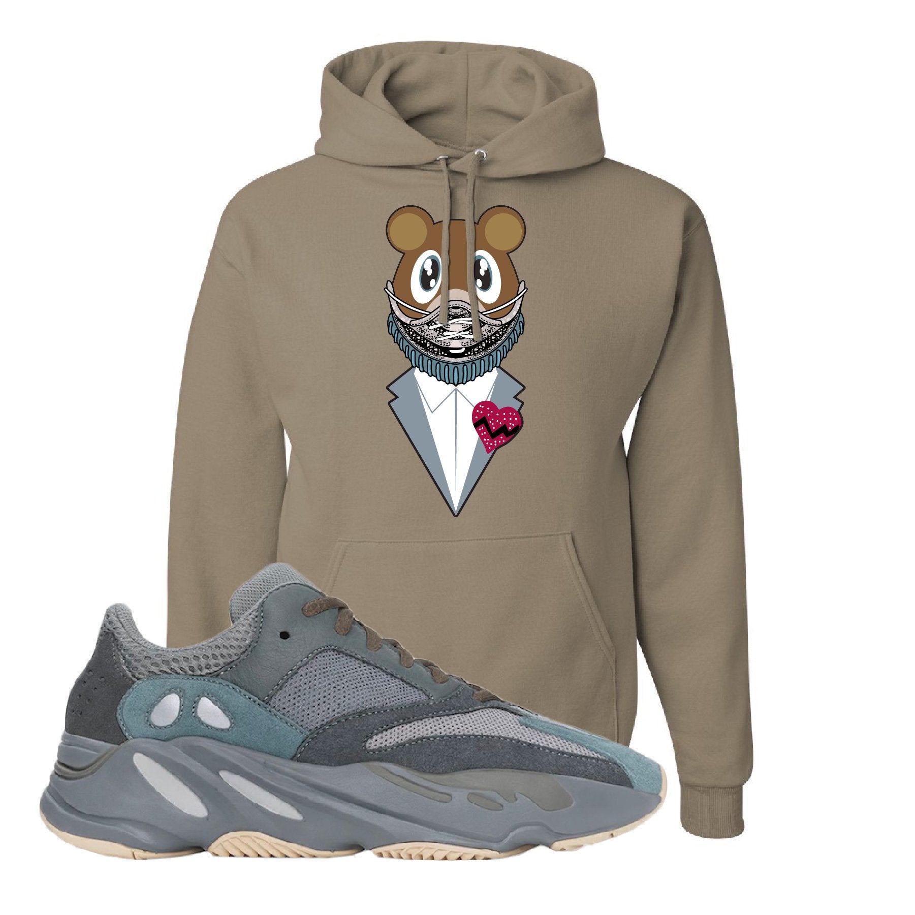 Yeezy Boost 700 Teal Blue Yeezy Sneaker Mask Khaki Sneaker Hook Up Pullover Hoodie